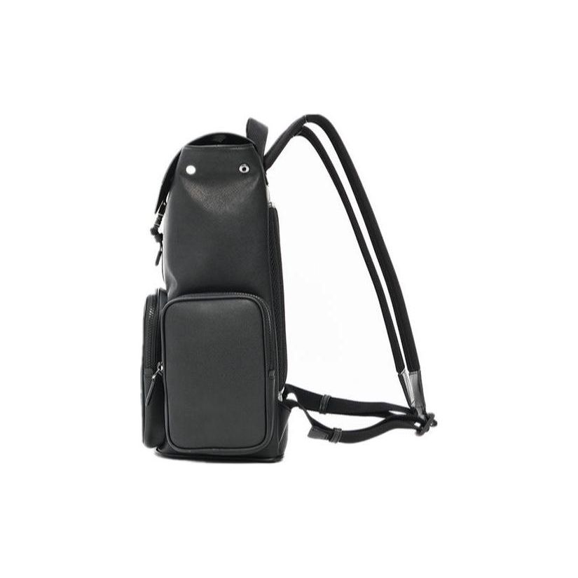 Bally Letter Logo Large Capacity Striped Lock Buckle Backpack Men Backpack Black 6303962