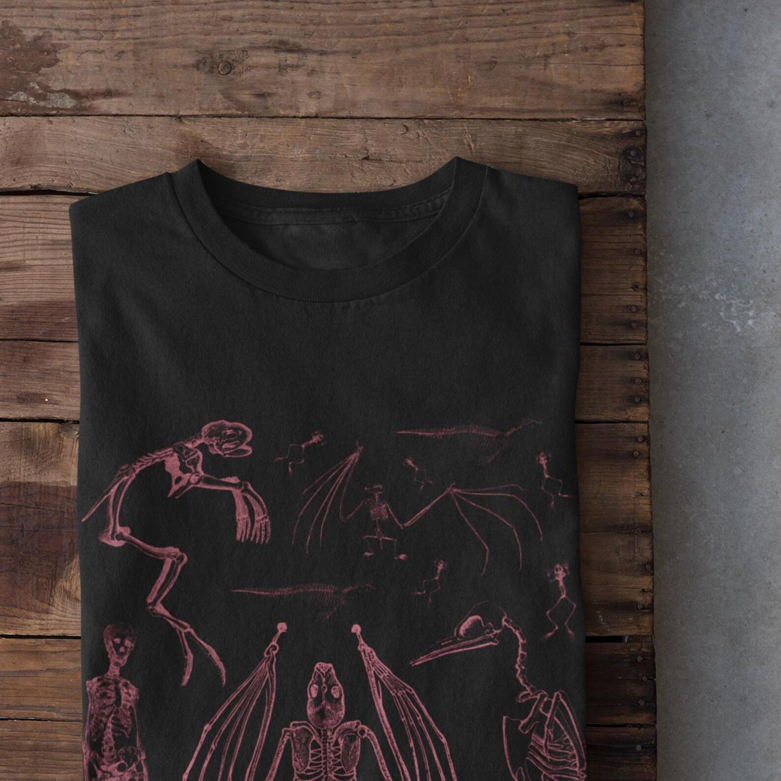 Bat Skeleton Shirt, Goth Clothing, Taxidermy, Gothic Clothing, Oddities, Curiosities, Mall Goth, Pastel Goth , Grunge Clothing, Alt Clothing XL