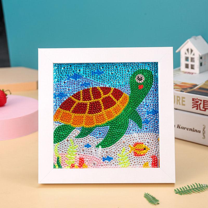 New Diy Diamond Painting Solid Wood Photo Frame Boxed Diamond Sticker Owl Cartoon Hand-Pasted Diamond Painting