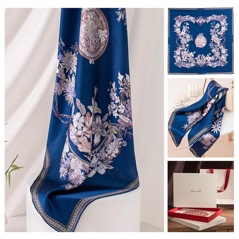 Summer new mulberry silk silk scarf women's outer scarf shawl square scarf versatile cross-border