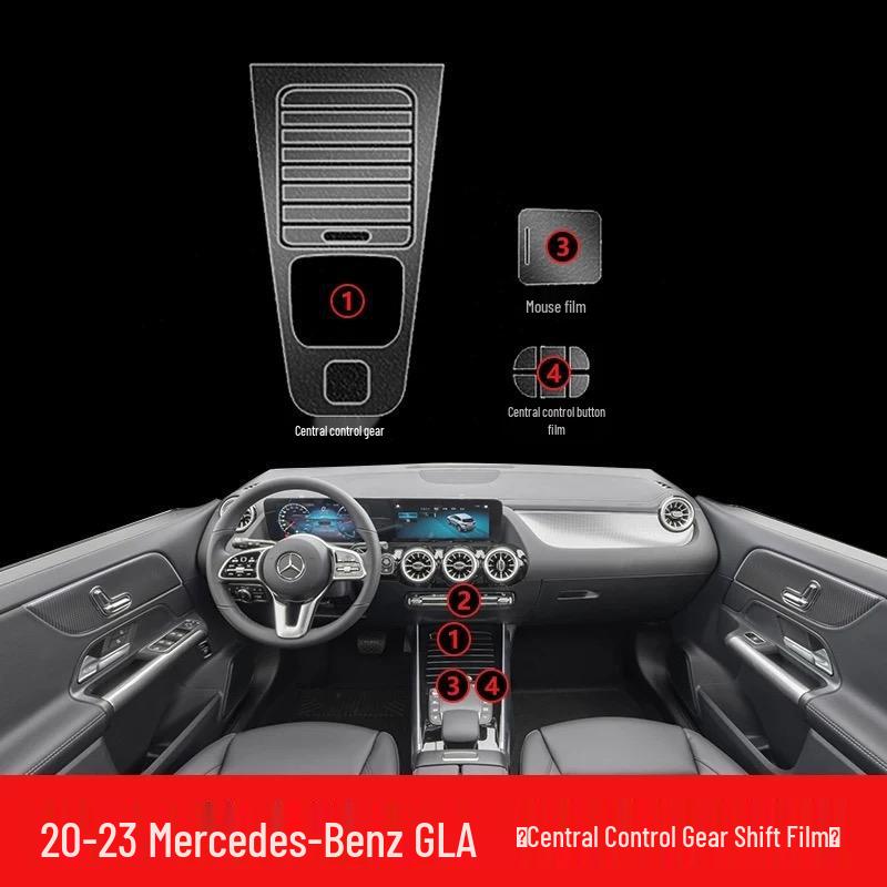 Mercedes-Benz GLA/GLB Mittelkonsole & Navigationsbildschirm Schutzfolie aus TPU für 25 Modelle