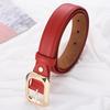 1pc New Women's Belt Fashion Gold Alloy Buckle Belt High Grade Soft PU Leather Belt Trend Paired with Coat Jeans Belt Lady Belt