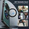 KEYSION 360° Rotating Magnetic Ring Stand Phone Case for MagSafe for OPPO Find N5 Hinge Phone Cover with Glass Screen Protector