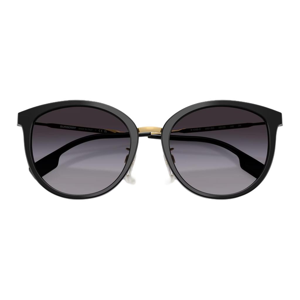 Burberry Elegant Socialite Holiday Travel Edition Round Sunglasses Women sunglasses Black 0BE4289D-30018G