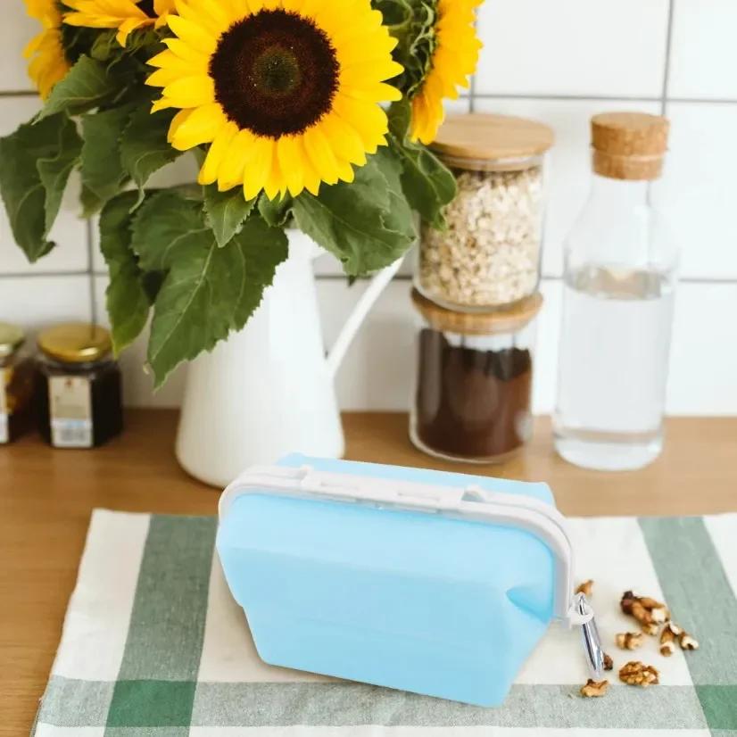 Silicone Travel Premium Reusable Food Storage Bags Food Grade Multi-use Fruit Sealed Lunch Bag Containers Microwave Oven Safe