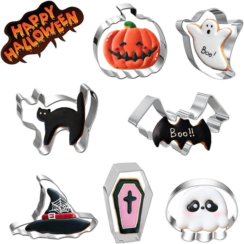12Pcs Halloween Cookie Cutters Stainless Steel Biscuit Cutter Shape Set Cookie Cutter Mold Halloween Cookie Cutter Stamp 2026
