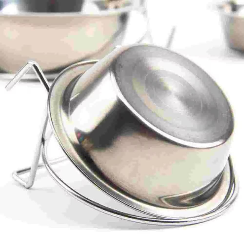 Stainless Steel Hang-on Pet Bowl Big Capacity Hanger Cage Cup Durable Pet Feeding Tool  Cat