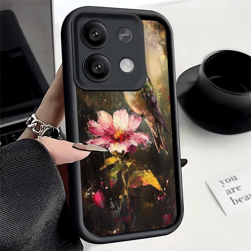 Bird Oil Painting Style Soft Phone Case for Xiaomi Poco X7 X6 X5 Pro X4 Gt X3 F7 Ultra M8 M7 Redmi 15C 15 14C 13 13C 12 12C 10 1