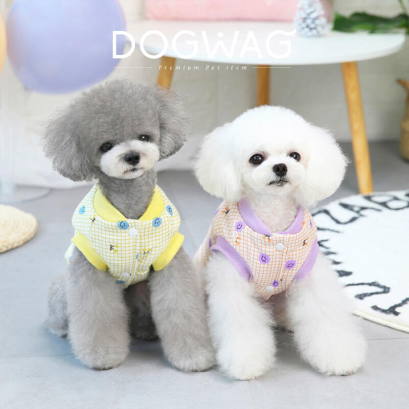 Smile padded vest puppy winter outerwear dog S Yellow