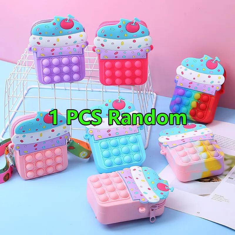 

Pop Purse Silicone Sensory Cat Push Pop Bubble Rabbit Crossbody Bag Antistress Toys Reliver Autism Handbag Coin Pouch For Kid