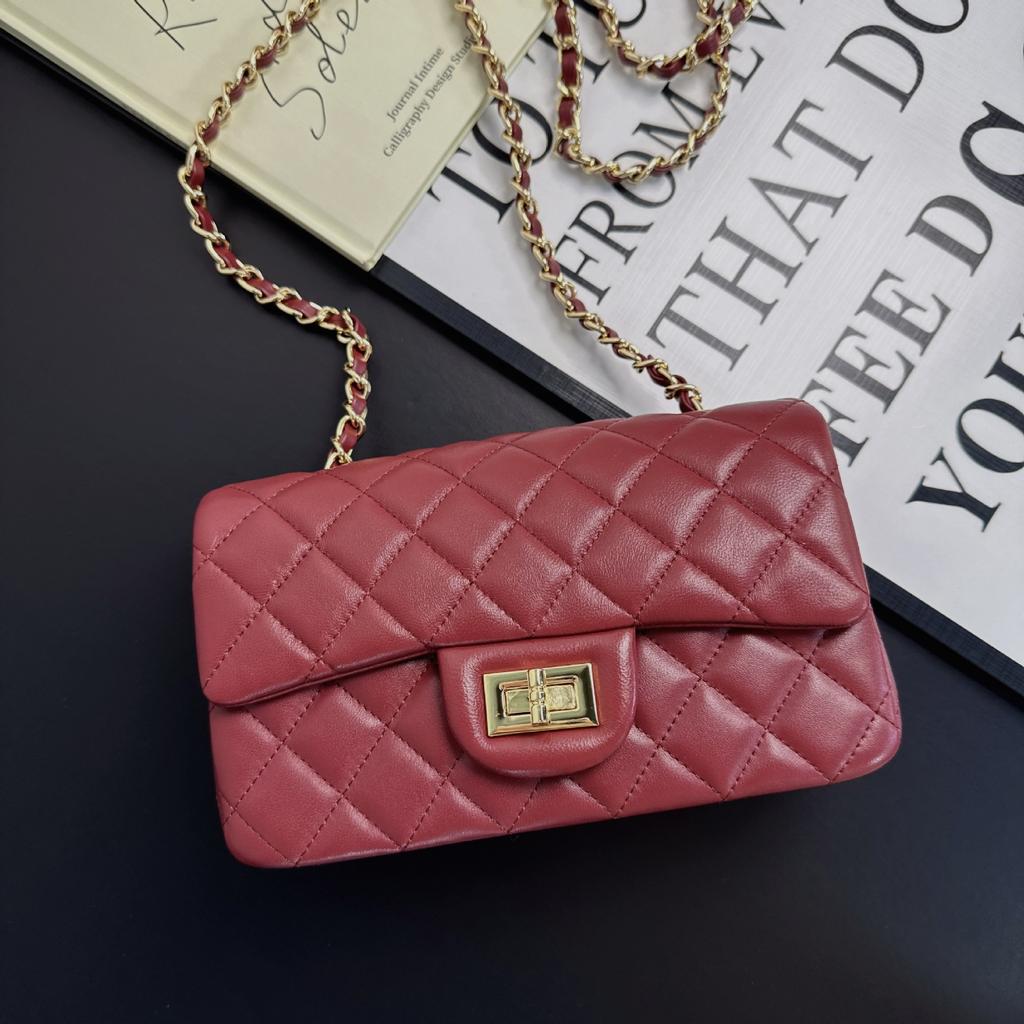 New big mini chain bag classic rhombus square fat leather versatile mini shoulder messenger women's bag