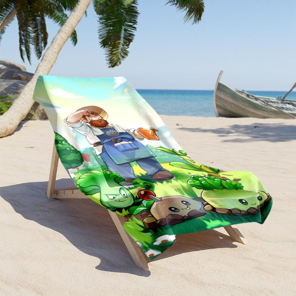 Plants Vs. Zombies Beach Towel Super Soft Microfiber Quickdry Fabric Comfortable Lightweight