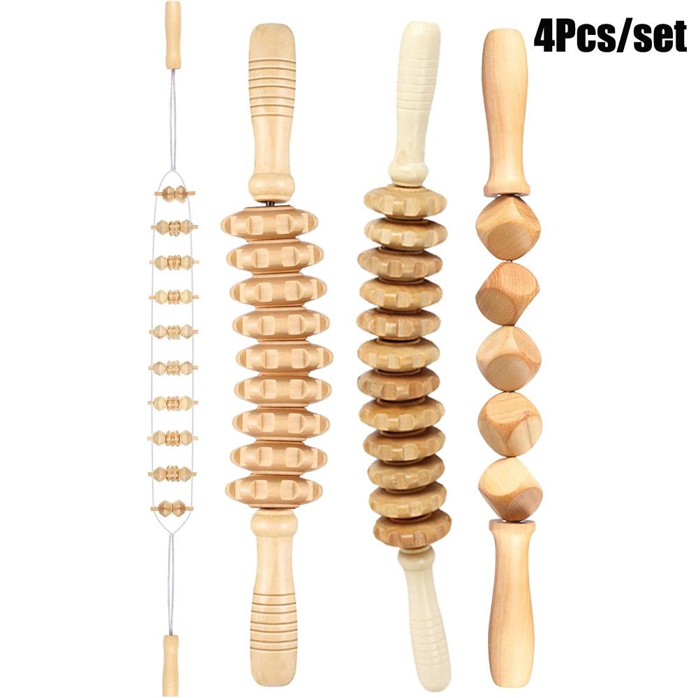 Herramientas de Masaje de Maderoterapia Manuales Accesorios Gua Sha Rodillo Masajeador Anticelulítico Cubo de Madera Masajeador Para Liberación Corporal