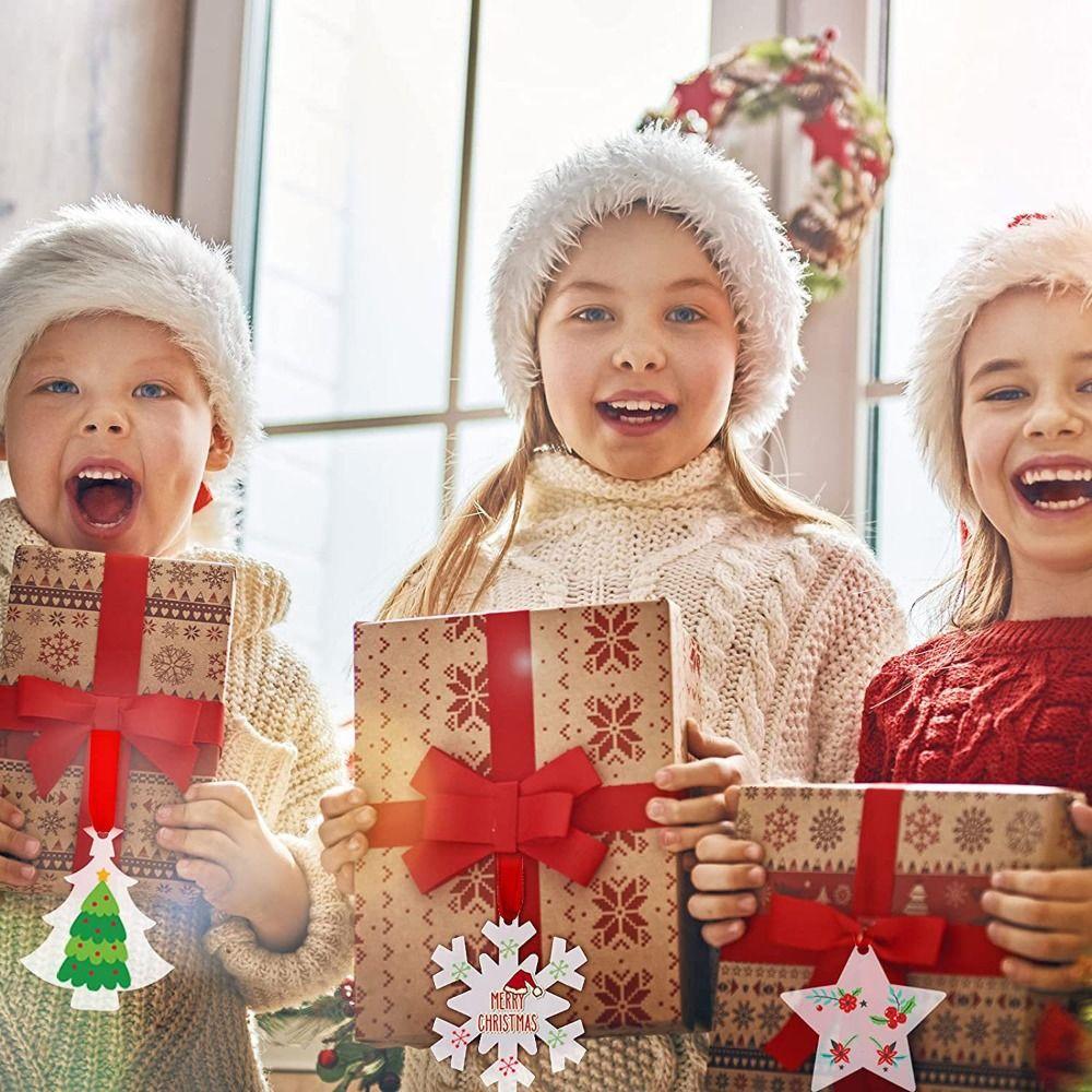 10Pcs Multishape Christmas Tree Hanging Pendant Star Clear Circles Discs  Home Party Supplies