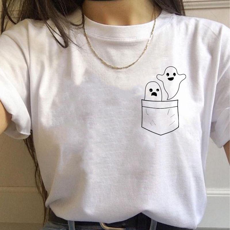 Korean Style Casual Short-Sleeved T-Shirt for Women Spring/Summer Cartoon Panda Print Loose Base Shirt Polyester Fabric