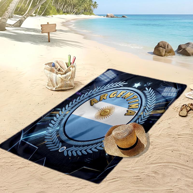 Asciugamano da Spiaggia Stampa Calcio Argentina Asciugatura Rapida Super Assorbente Morbido Asciugamano da Bagno per Nuoto Spiaggia Viaggio Souvenir Regalo per Fan
