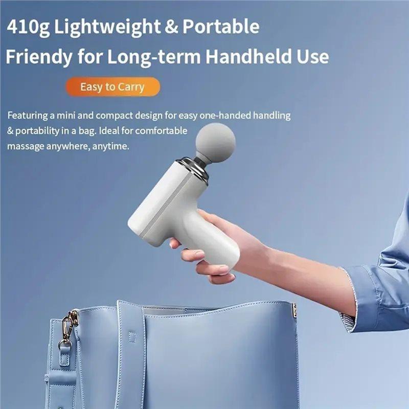 ABBP-A Portable Electric Fascia Massage Gun, 4 Replaceable Massage Heads, 6-Speed Mode Adjustment, Deep Tissue Impact Muscles