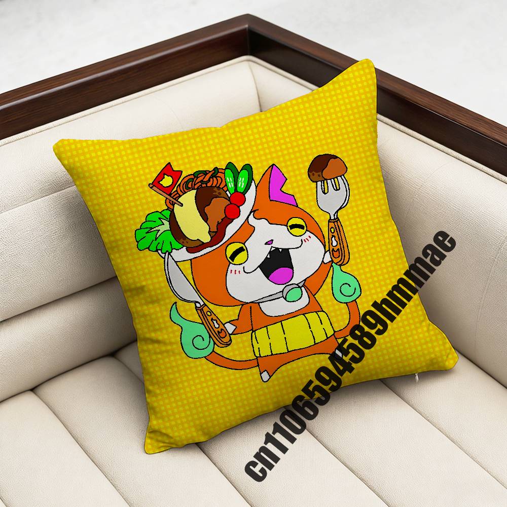 For Cute Cartoon J-Jibanyan Throw Pillow Case Sham 45X45Cm 40X40Cm Square Car Pillowcase Pad Cushion Cover