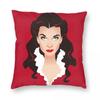 Scarlett OHara Vivien Leigh Pillowcase Polyester Linen Velvet Pattern Zip Decor Pillow Case Sofa Seater Cushion Cover