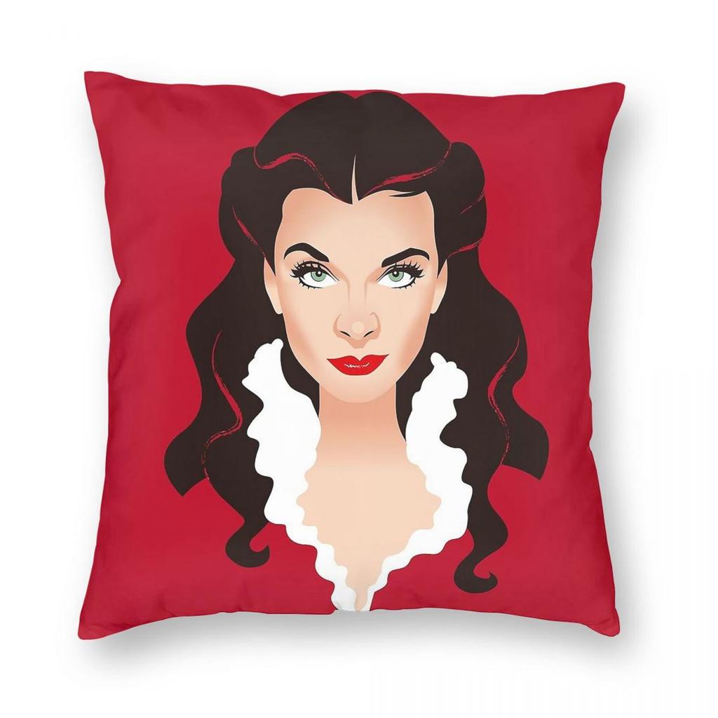 Scarlett OHara Vivien Leigh Pillowcase Polyester Linen Velvet Pattern Zip Decor Pillow Case Sofa Seater Cushion Cover