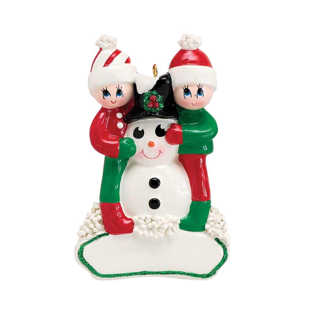 Minimalist Modern Elegant Snowman Family Alloy Christmas Tree Ornament For Celebration Joyful
