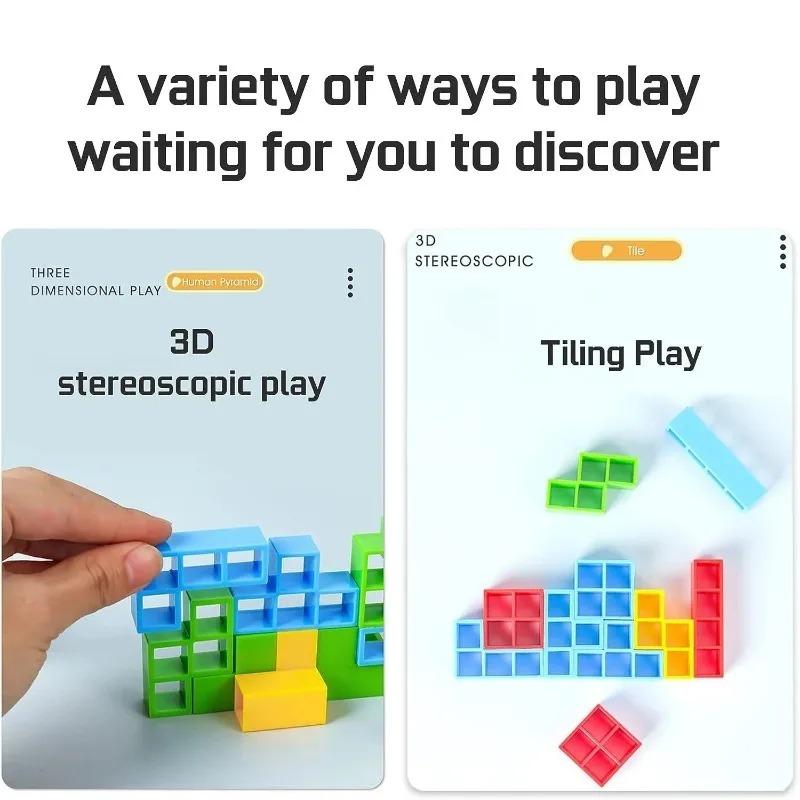 Jigsaw Building Block Toys, Fun Balance Stacking Games, Construction Board Games Russian Building Block Children's Tabletop Toys