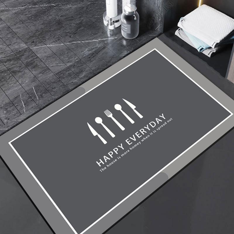 

Мягкий коврик для ванной комнаты Diatom Mud — противоскользящий, впитывающий воду коврик для ног для дома, туалета и двери ванной комнаты. 40x60cm Diatomite 2.5