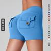 Ferramentas shorts de fitness de quadril de pêssego femininos de três pontos cintura alta elástico apertado secagem rápida calças de yoga para treino de corrida