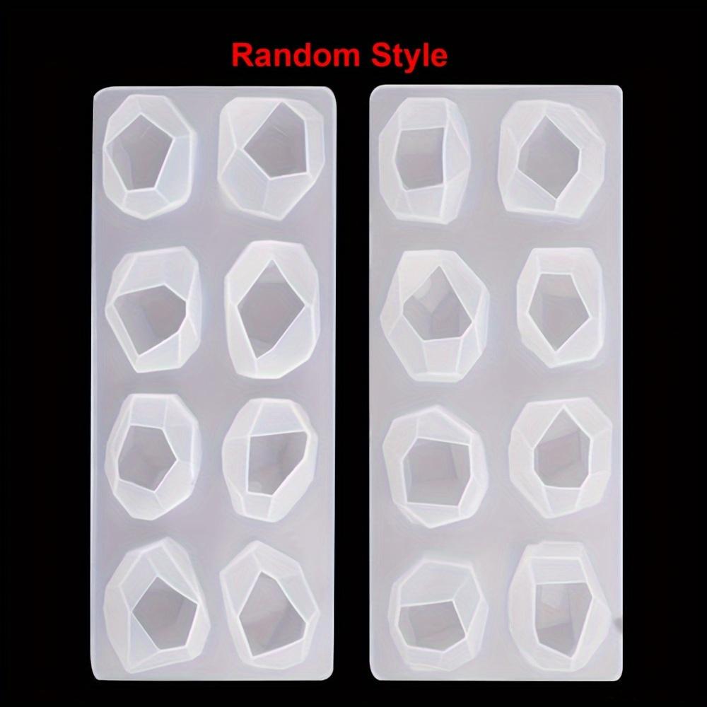 2 Pcs Random Style Geometric Resin Molds Silicone Mold Gem Stone Casting Jewelry Mould Reusable Irregular Epoxy Moulds DIY Craft Making Pendant