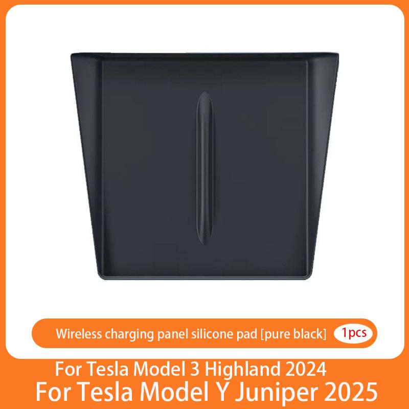 For TESLA Model Y Launch 2025 Wireless Charging Silicone Pad Central Control Charger Protector Cover Non-Slip Mat MY Accessories