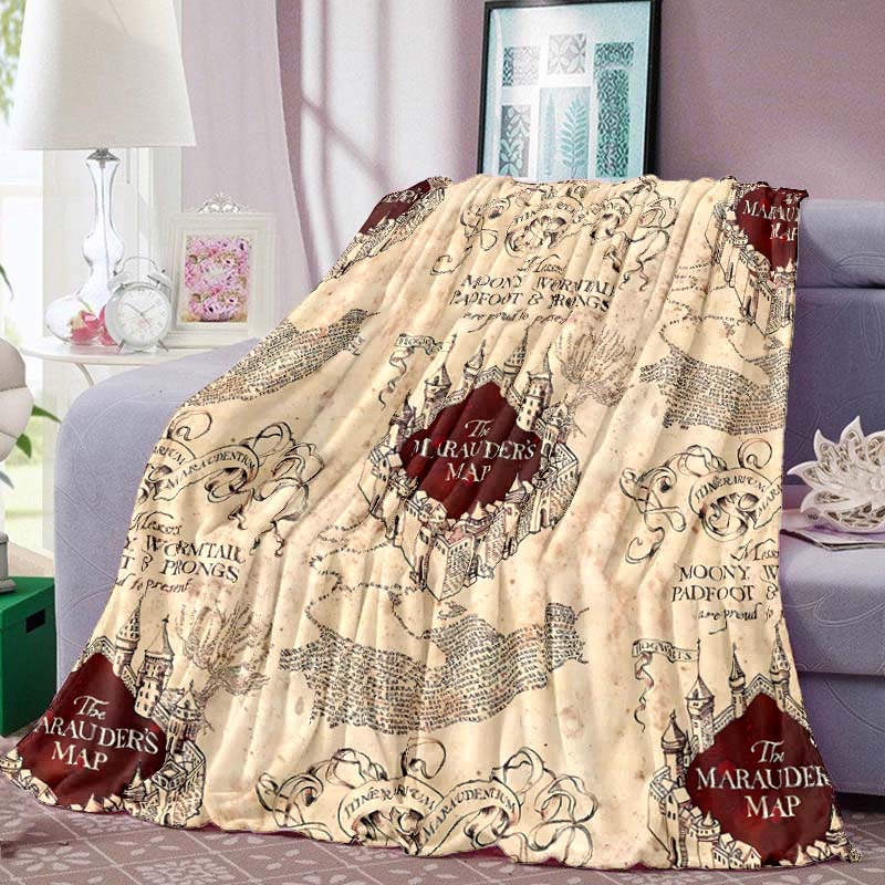 Hogwarts Magic School Print Blanket Warm Comfortable Flannel Blanket for Bedrooms, Sofas, Beds, Chairs, Picnics, Travel -LXR24