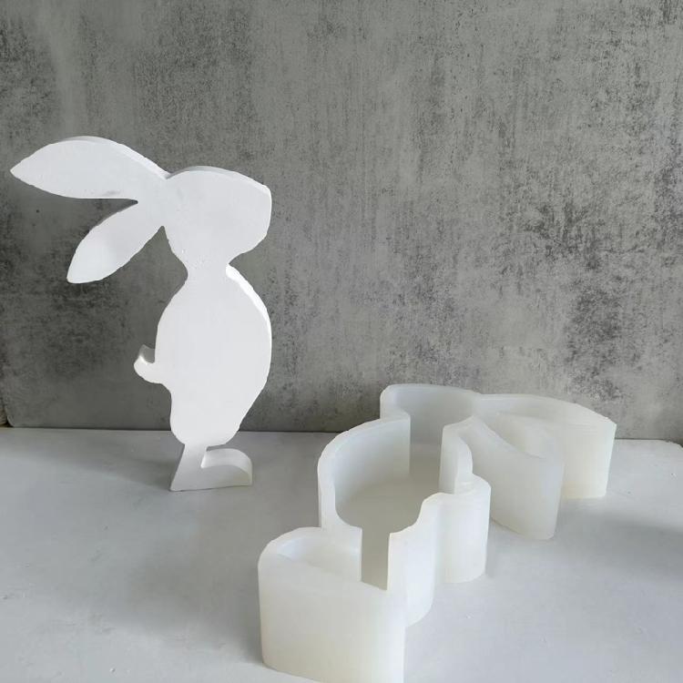 Easter Rabbit Candle Mold DIY Soap Mould Fondant Cake Baking Tool Silicone Mold