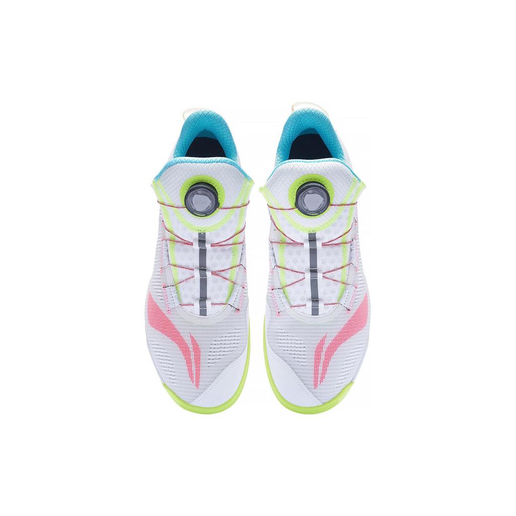 Li Ning Cushioning Slip Resistant Abrasion Resistant Low top Table Tennis Shoes Unisex White Green Pink APPT003-1