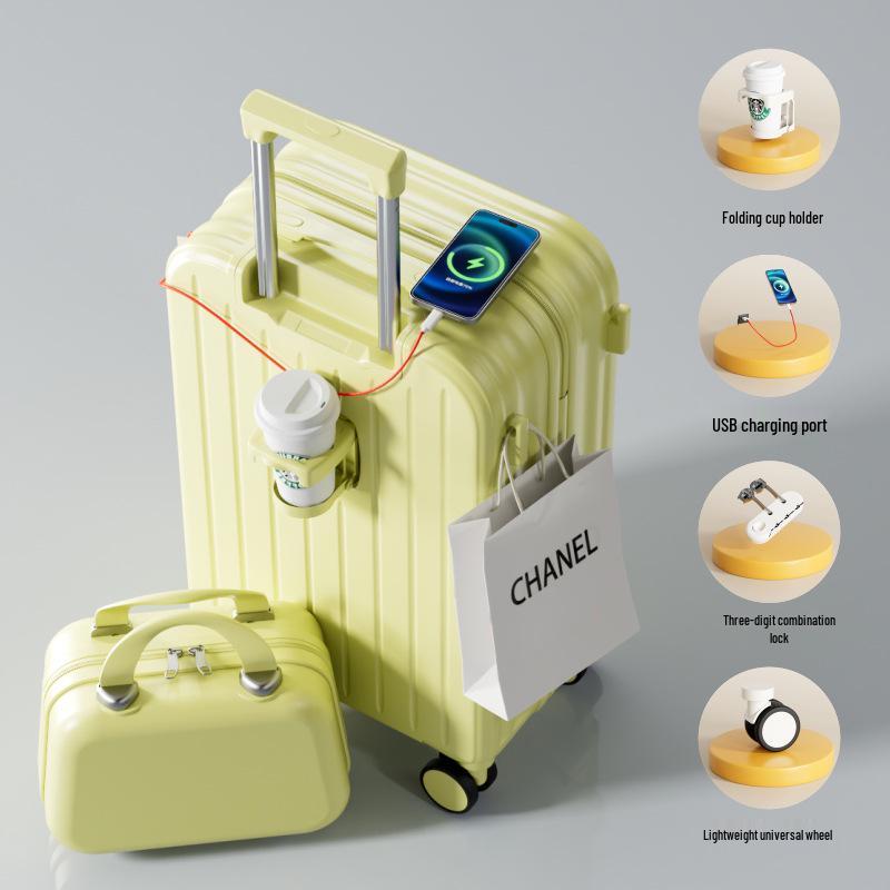 Durable 20-inch Women's & 24-inch Men's Trolley Suitcase: Stylish, Drop-Resistant Travel Luggage for Students