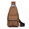 New Multi-Functional Men's Chest Bag PU Leather Crossbody Bag, Large Capacity Shoulder Bag,for Phone, Power Bank & Keys