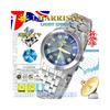 J.Harrison Women's Solar Radio Watch Blue 8-Faceted Crystal Diamond Accents