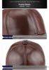 Men's Genuine Leather Baseball Cap - Winter Warm Flat Cap for Middle-Aged & Elderly