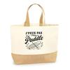 I Can't I Have Paddle Bag Minimalist | Cotton Tote Bag with Jute Bottom 18 L 48 × 37 × 13 Cm | Market Shopping Beach