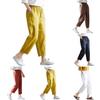 Cotton Linen Casual Female Pants Korean Style Loose Tapered Long Pants For Women