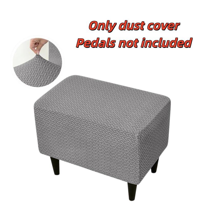 1Pcs Dust-Proof Footrest Protector Case Jacquard Ottoman Slipcovers Elastic All-Inclusive Footstool Pouf Covers For Living Room