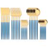 30Pcs Gold Dinnerware Cutlery Set High Quality Stainless Steel Flatware Knife Teaspoon Fork Tableware Western Kitchen Silverware