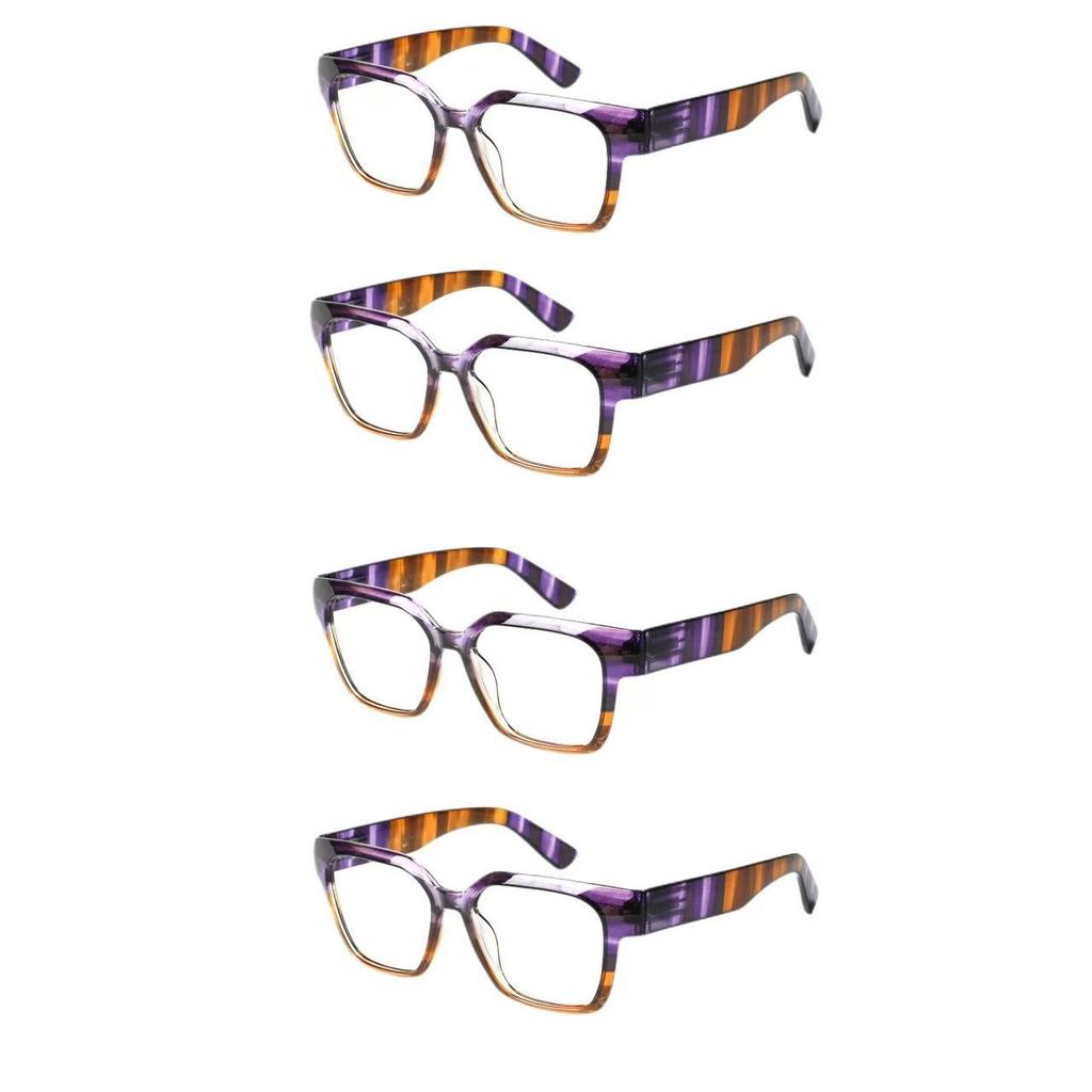 TUREZING Reading Glasses For Men Women HD Lenses Spring Hinge Square Wood Grain Presbyopic Eyewear Lightweight Comfortable