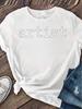 Künstlerbedrucktes Dunkelfarbiges T-Shirt mit Kreativen Digitaldrucken Lässiges WoWomens T-Shirt Rundhalsausschnitt Kurze Ärmel Maschinenwäsche