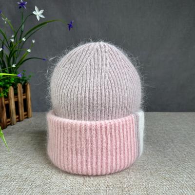 2024 Angora Rabbit Fur Winter Hat High Quality Womens Knitted Beanies Korea Luxury Bonnet Female Soft Warm Skullies Beanies