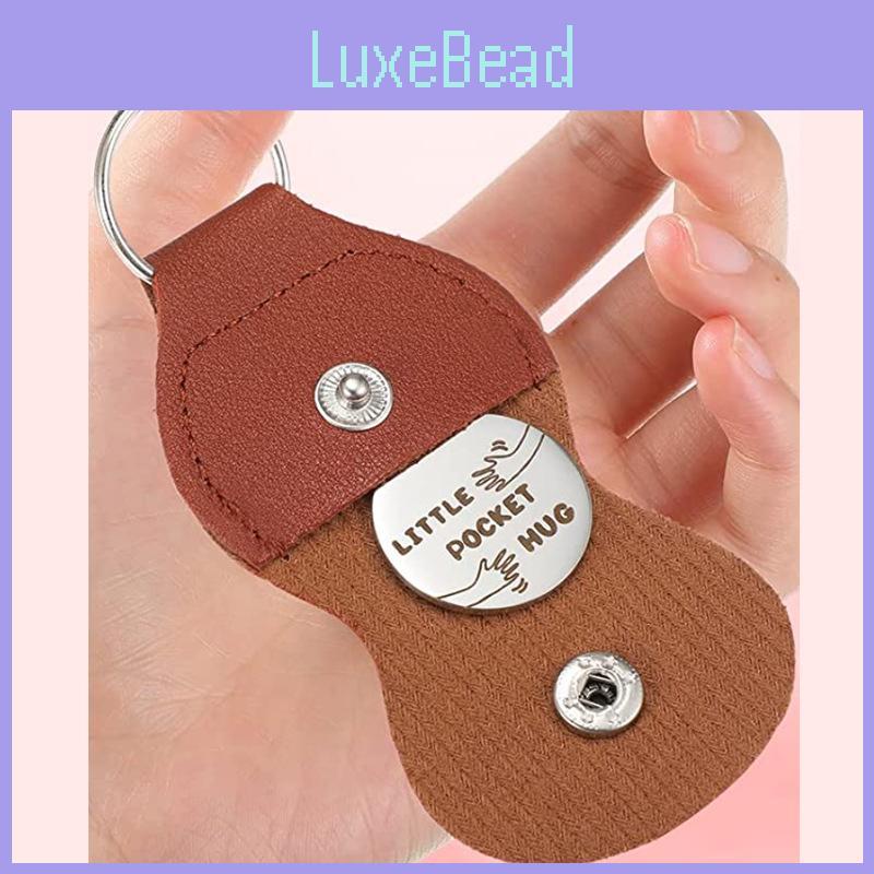 Eleganter brauner PU-Leder-Schlüsselanhänger mit inspirierendem graviertem Anhänger für aufmerksame Geschenke