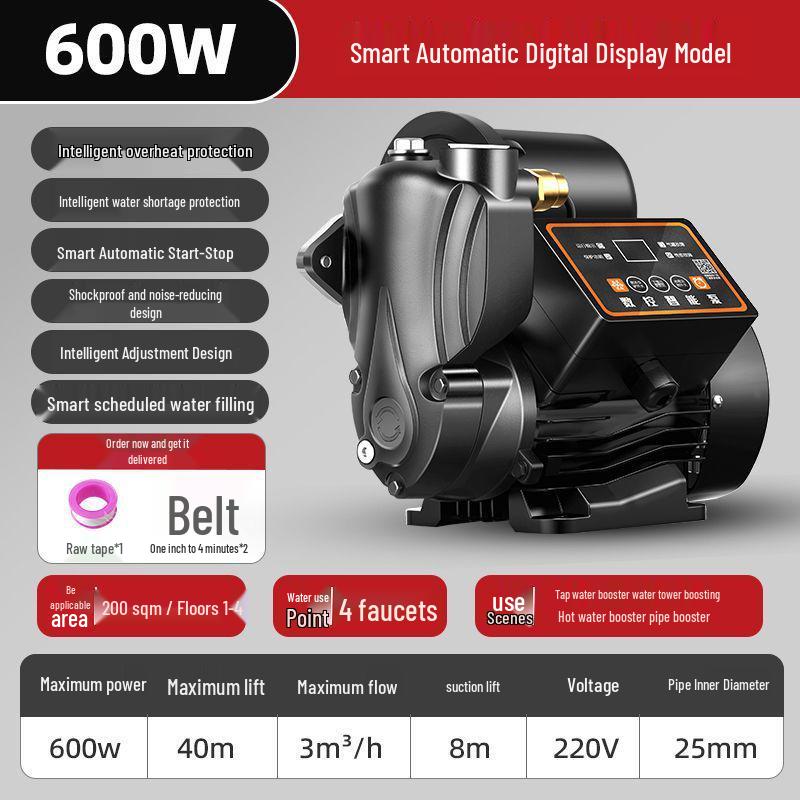 Intelligent Whole House Automatic Water Booster Pump for Bathrooms & Solar Showers