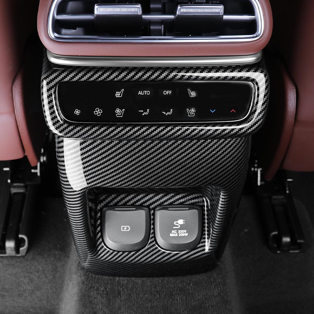 For Genesis GV80 2026 2026 LHD Car Tuning Carbon Fiber Rear Row Vent Frame Cover Trim Accessories