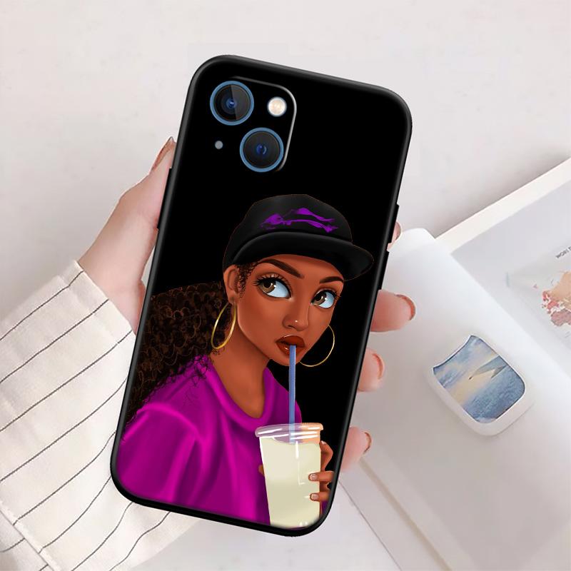 BH34 Melanin Black People Afro Girls Case for Samsung A11 A12 A13 A15 A52S A53 A55 A56 A70 A71 A72 A73 F06 F16 F56 S10 Plus S10e