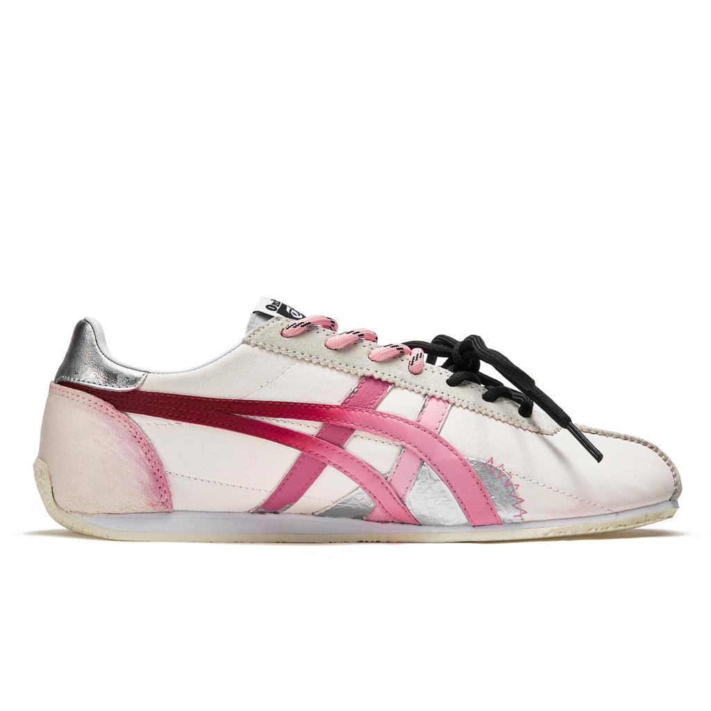 Onitsuka Tiger Runspark Slip Resistant Low top Running Shoes Unisex White Pink D201L-100(TeamM-)