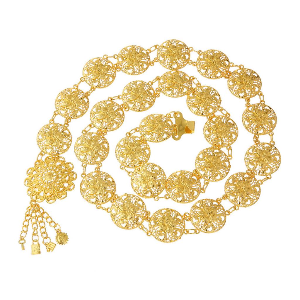 Adjustable Flower Dance Beach Waist Decoration Women's Hollow Flower Chain Belt for Belly Dance and Summer Jewelry